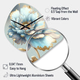 Chic Blue Blooming Flower IV - Asymmetric Metal Wall Clock
