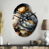 Blue Blooming Bouquet III - Asymmetric Metal Wall Clock