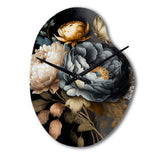Blue Blooming Bouquet III - Asymmetric Metal Wall Clock