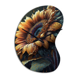 Realistic Sunflower - Asymmetric Metal Wall Clock