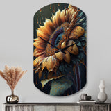 Realistic Sunflower - Asymmetric Metal Wall Clock