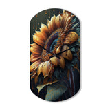 Realistic Sunflower - Asymmetric Metal Wall Clock