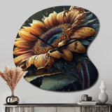 Realistic Sunflower - Asymmetric Metal Wall Clock