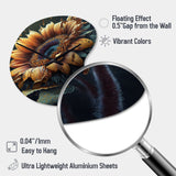Realistic Sunflower - Asymmetric Metal Wall Clock