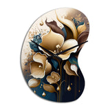 Deep Blue Calla Lily Bouquet VI - Asymmetric Metal Wall Clock
