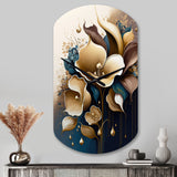 Deep Blue Calla Lily Bouquet VI - Asymmetric Metal Wall Clock