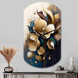 Deep Blue Calla Lily Bouquet VI - Asymmetric Metal Wall Clock