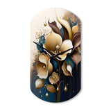 Deep Blue Calla Lily Bouquet VI - Asymmetric Metal Wall Clock