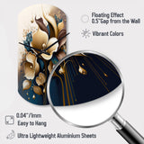 Deep Blue Calla Lily Bouquet VI - Asymmetric Metal Wall Clock