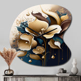 Deep Blue Calla Lily Bouquet VI - Asymmetric Metal Wall Clock