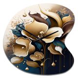Deep Blue Calla Lily Bouquet VI - Asymmetric Metal Wall Clock