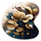 Deep Blue Calla Lily Bouquet VI - Asymmetric Metal Wall Clock