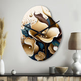 Deep Blue Calla Lily Bouquet VI - Asymmetric Metal Wall Clock