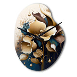 Deep Blue Calla Lily Bouquet VI - Asymmetric Metal Wall Clock