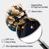 Deep Blue Calla Lily Bouquet VI - Asymmetric Metal Wall Clock