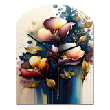 Blue And Burgundy Cally Lily Bouquet III - Asymmetric Metal Wall Clock
