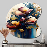 Blue And Burgundy Cally Lily Bouquet III - Asymmetric Metal Wall Clock
