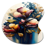 Blue And Burgundy Cally Lily Bouquet III - Asymmetric Metal Wall Clock