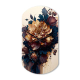 Burgundy And Blue Dahlia Bunch II - Asymmetric Metal Wall Clock