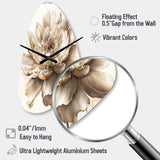Single Beige Flower I - Asymmetric Metal Wall Clock