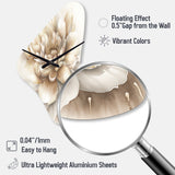 Single Beige Flower II - Asymmetric Metal Wall Clock