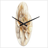 Single Beige Flower V - Asymmetric Metal Wall Clock