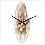 Blooming Beige Floral Design III - Asymmetric Metal Wall Clock