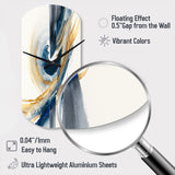 Blue And Gold Swirl Abstract V - Asymmetric Metal Wall Clock