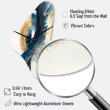 Blue And Gold Swirl Abstract VI - Asymmetric Metal Wall Clock