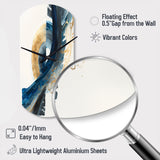 Blue And Gold Swirl Abstract VI - Asymmetric Metal Wall Clock