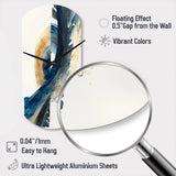 Blue And Gold Swirl Abstract VI - Asymmetric Metal Wall Clock
