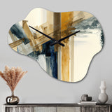 Modern Watercolor Abstract II - Asymmetric Metal Wall Clock