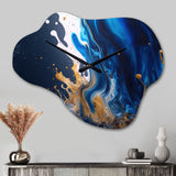 Ice Paint Splash I - Asymmetric Metal Wall Clock