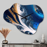 Ice Paint Splash III - Asymmetric Metal Wall Clock