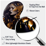 Gold And Black Sensual Woman I - Asymmetric Metal Wall Clock