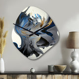 Bright Blue Smooth Abstract I - Asymmetric Metal Wall Clock