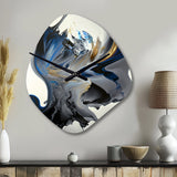 Bright Blue Smooth Abstract I - Asymmetric Metal Wall Clock