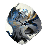 Bright Blue Smooth Abstract I - Asymmetric Metal Wall Clock