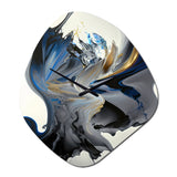 Bright Blue Smooth Abstract I - Asymmetric Metal Wall Clock