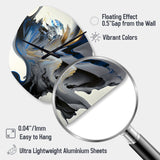 Bright Blue Smooth Abstract I - Asymmetric Metal Wall Clock