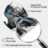 Bright Blue Smooth Abstract I - Asymmetric Metal Wall Clock