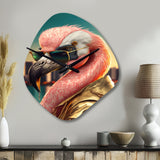 Flamingo Gangster In NYC III - Asymmetric Metal Wall Clock