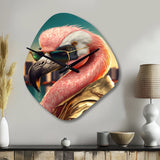 Flamingo Gangster In NYC III - Asymmetric Metal Wall Clock