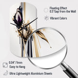 Purple Flower Flower On Abstract Paint III - Asymmetric Metal Wall Clock