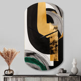 Modern Green Art Deco II - Asymmetric Metal Wall Clock