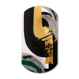 Modern Green Art Deco II - Asymmetric Metal Wall Clock