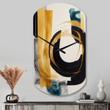 Modern Green Art Deco III - Asymmetric Metal Wall Clock