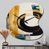 Modern Green Art Deco III - Asymmetric Metal Wall Clock