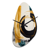 Modern Green Art Deco III - Asymmetric Metal Wall Clock