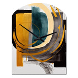 Modern Green Art Deco IV - Asymmetric Metal Wall Clock
